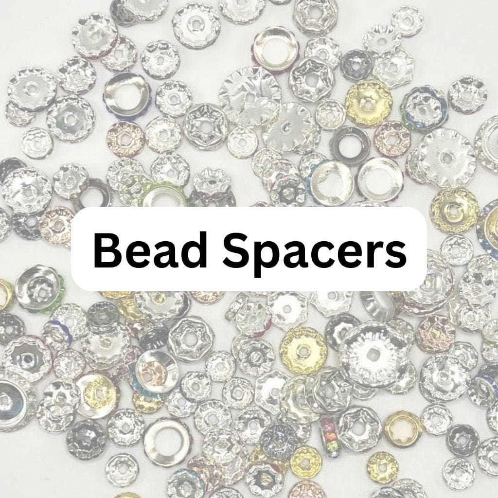 Small Silver Rhinestones spacers Dazzling Rhinestones spacers Beads For  Bracelet Pendant Jewelry Pen Accessories set of 5 - SillyMunk