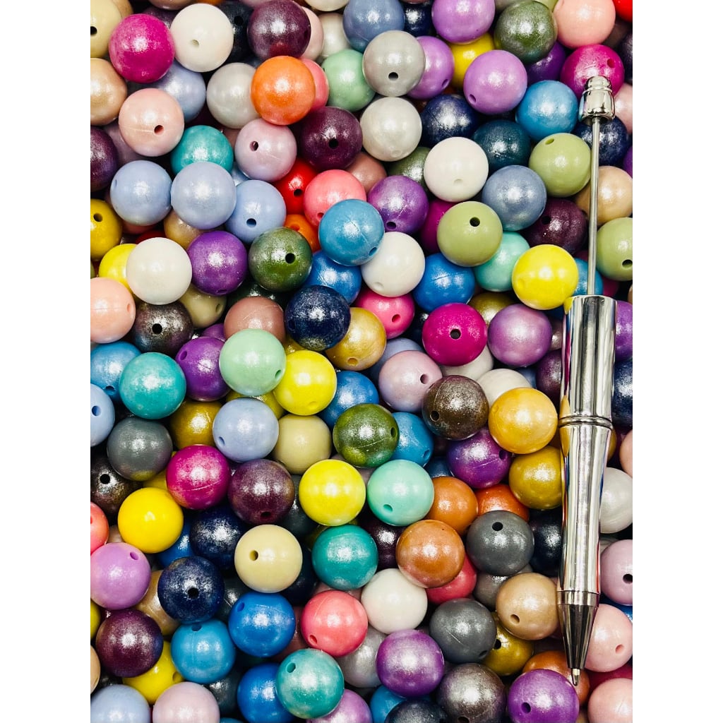 40pcs Random Color 15 MM Silicone Beads
