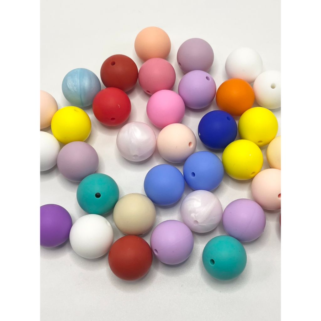 Soft Beads, Bulk Round Loose Beads, 4 Colors Mixed Beads, 12/15mm Round  Silicone Beads Wholesale, Print Beads Mix, Silicone Bead 