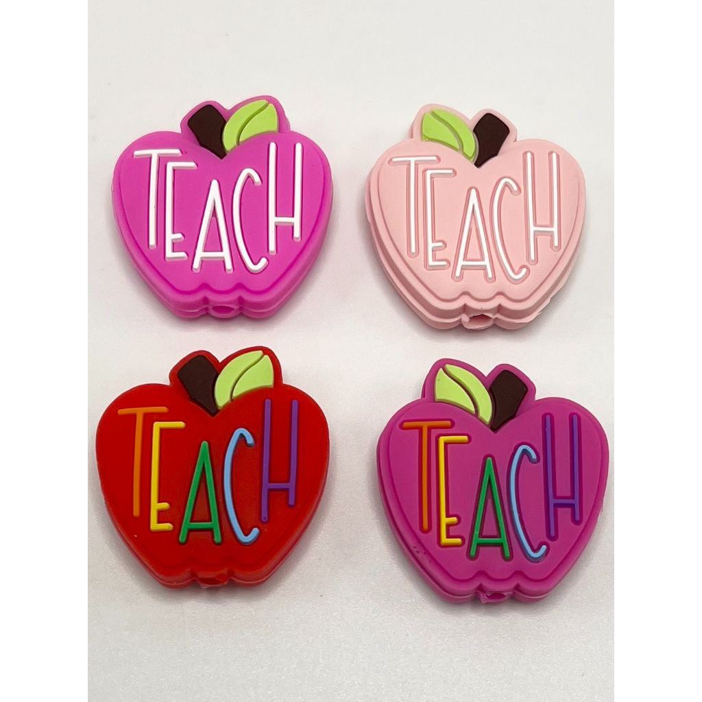 Teach Apple Silicone Focal Beads