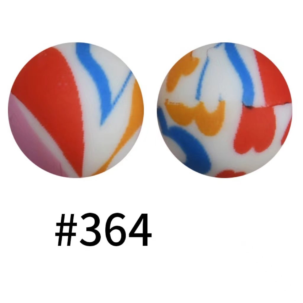 Abstract Printed Silicone Beads Number 434 – Beadable Bliss