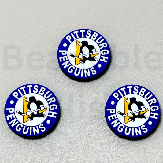 USA America Hockey Team Pittsburgh Pengui Silicone Focal Beads