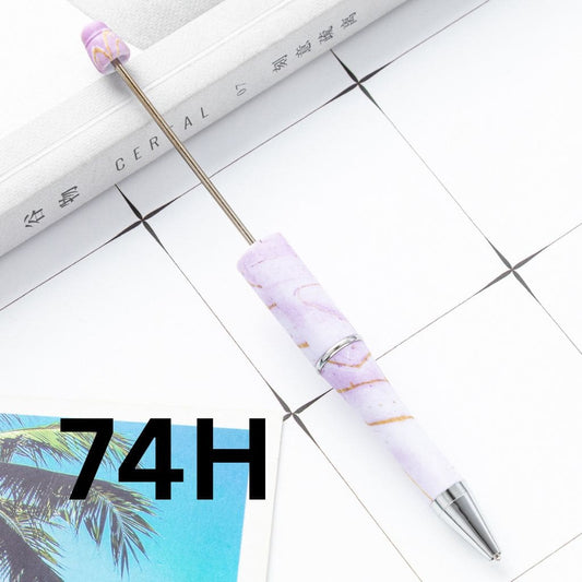 Baby Pink and White Printed Beadable Pens Number 74H