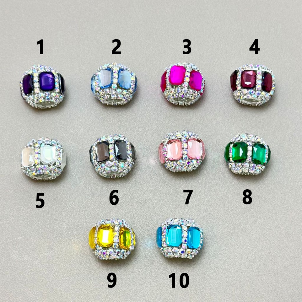 Bling Bling AB Color Rhinestone Chains Colorful Rectangle Diamonds Clear Round Acrylic Beads, 18MM, Please Read the Description