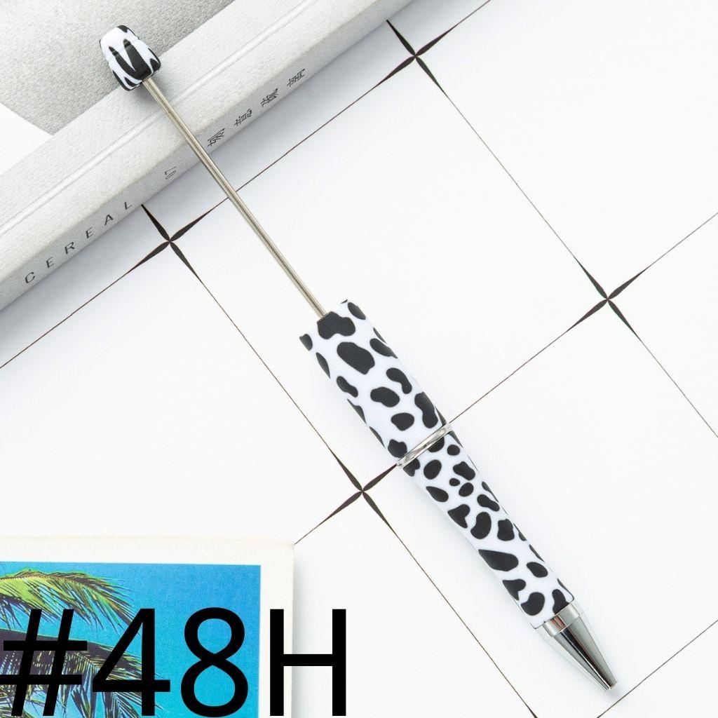 White and Black Cow Printed Beadable Pens Number 48H