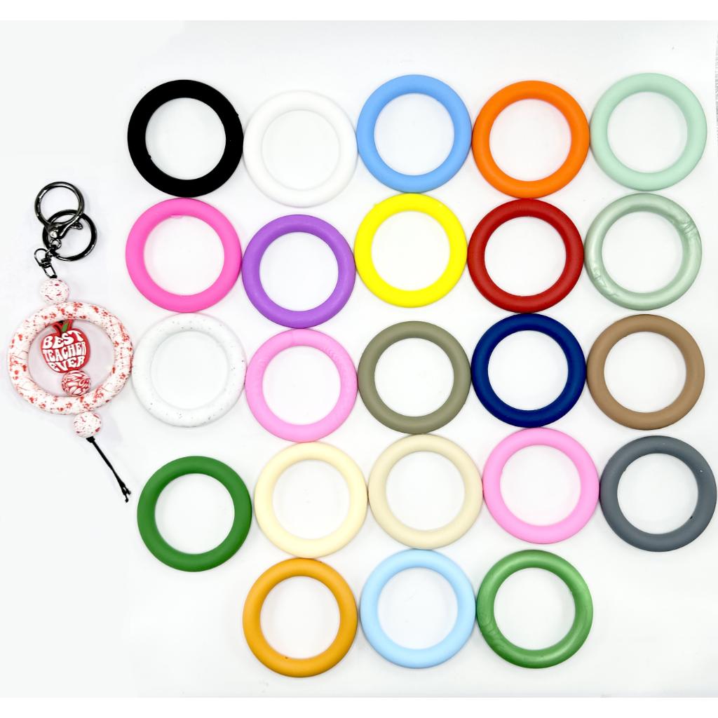 Soft Silicone Ring Frame Bead Circle Round Car Hanger Charm Loop 65mm