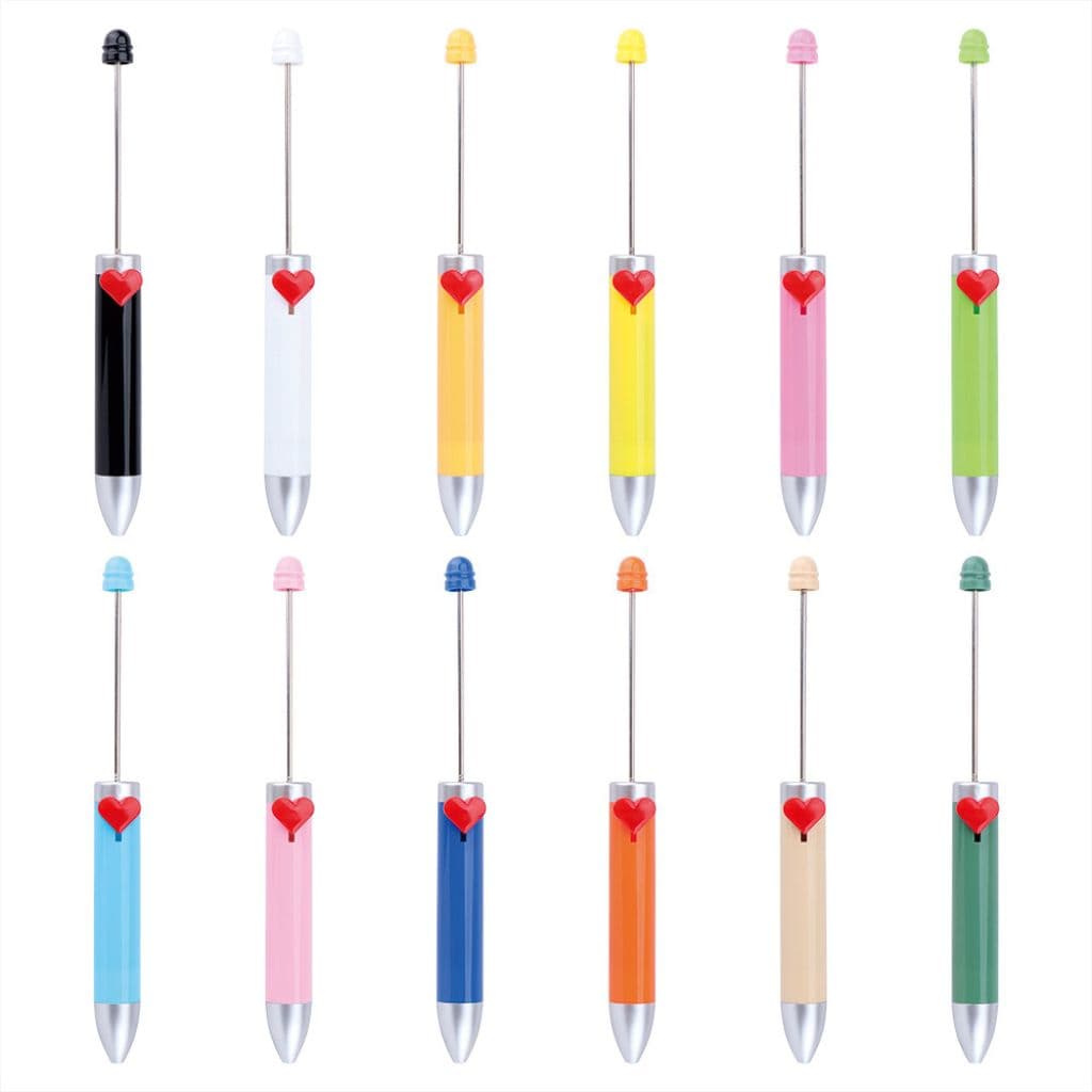 New Style DIY Beadable Pen with 7-Color Refills in Solid Color, 155MM