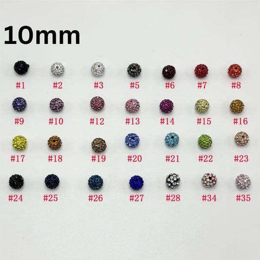 Sparkling Rhinestone Clay Beads 10mm, Random Mix, YY, Please Read Description