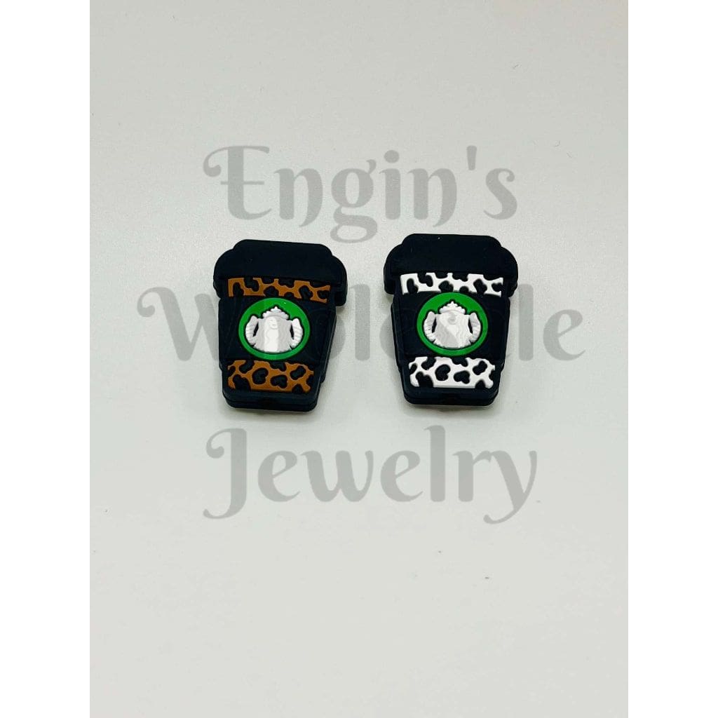 Jaguar Print Coffee Cup Silicone Focal Beads