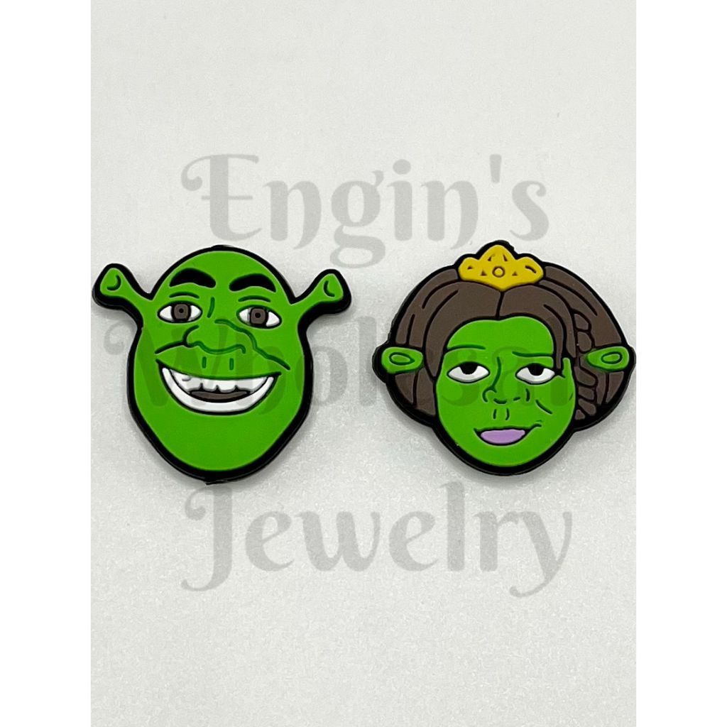 Cartoon Shreck and His Wife Silicone Focal Beads