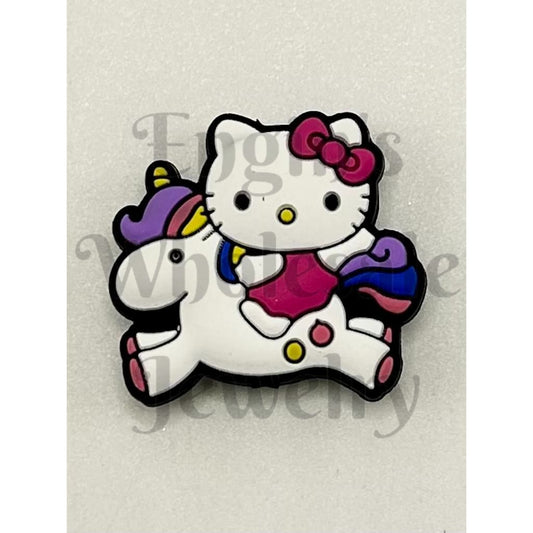 Hello HK Cat with Unicorn Silicone Focal Beads