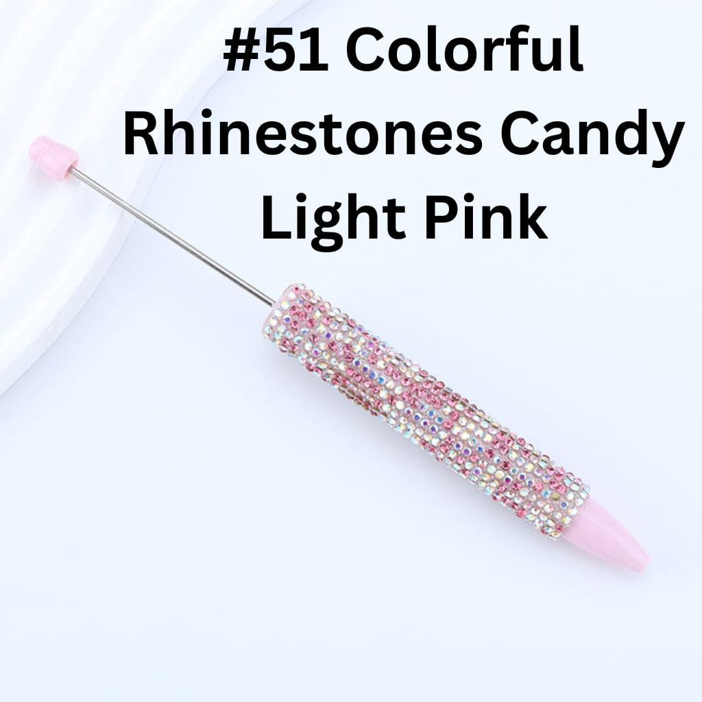 DIY Long Style Beadable Pen with Colorful Rhinestones in Solid Color, 168MM