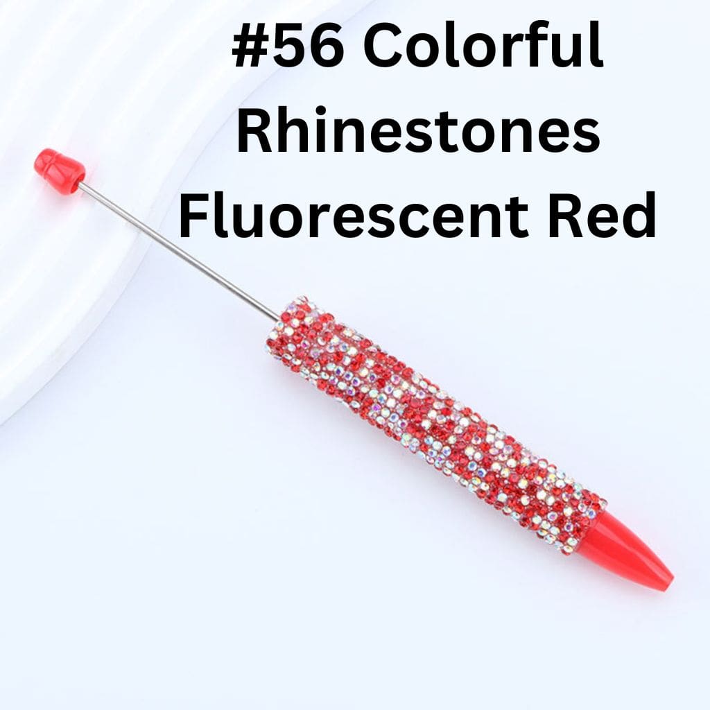 DIY Long Style Beadable Pen with Colorful Rhinestones in Solid Color, 168MM