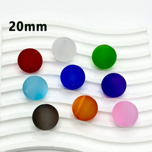 Colorful Cat Eye Style Frosted Matte Round Acrylic Beads, 20MM, Please Read the Description