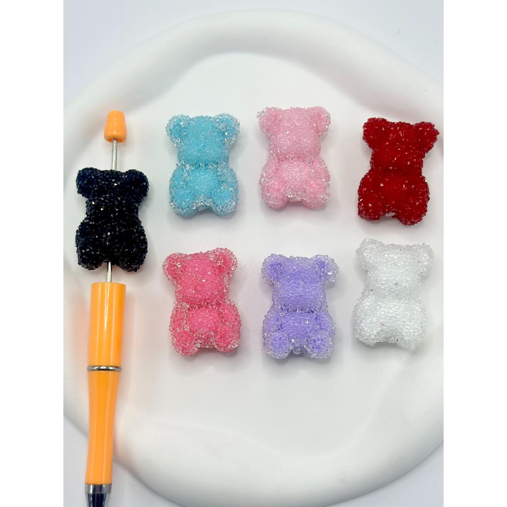 Cute Bear Acrylic Sugar Beads in Solid Colors Random Mix