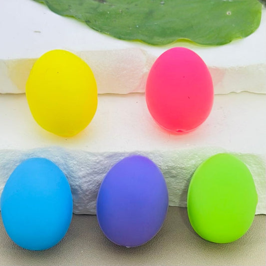 3D Multi-Color Eggs Easter Silicone Focal Beads