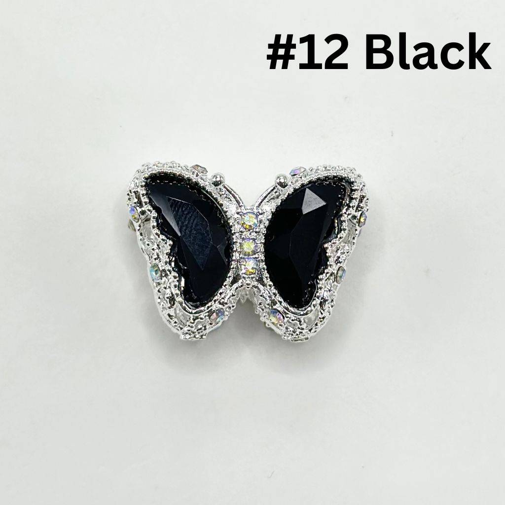 Fancy Alloy Metal Beads with Hollow Sparkling Rhinestone Butterfly, 20mm by 28mm