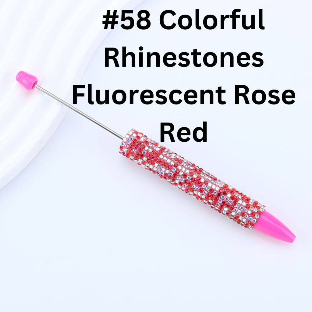 DIY Long Style Beadable Pen with Colorful Rhinestones in Solid Color, 168MM