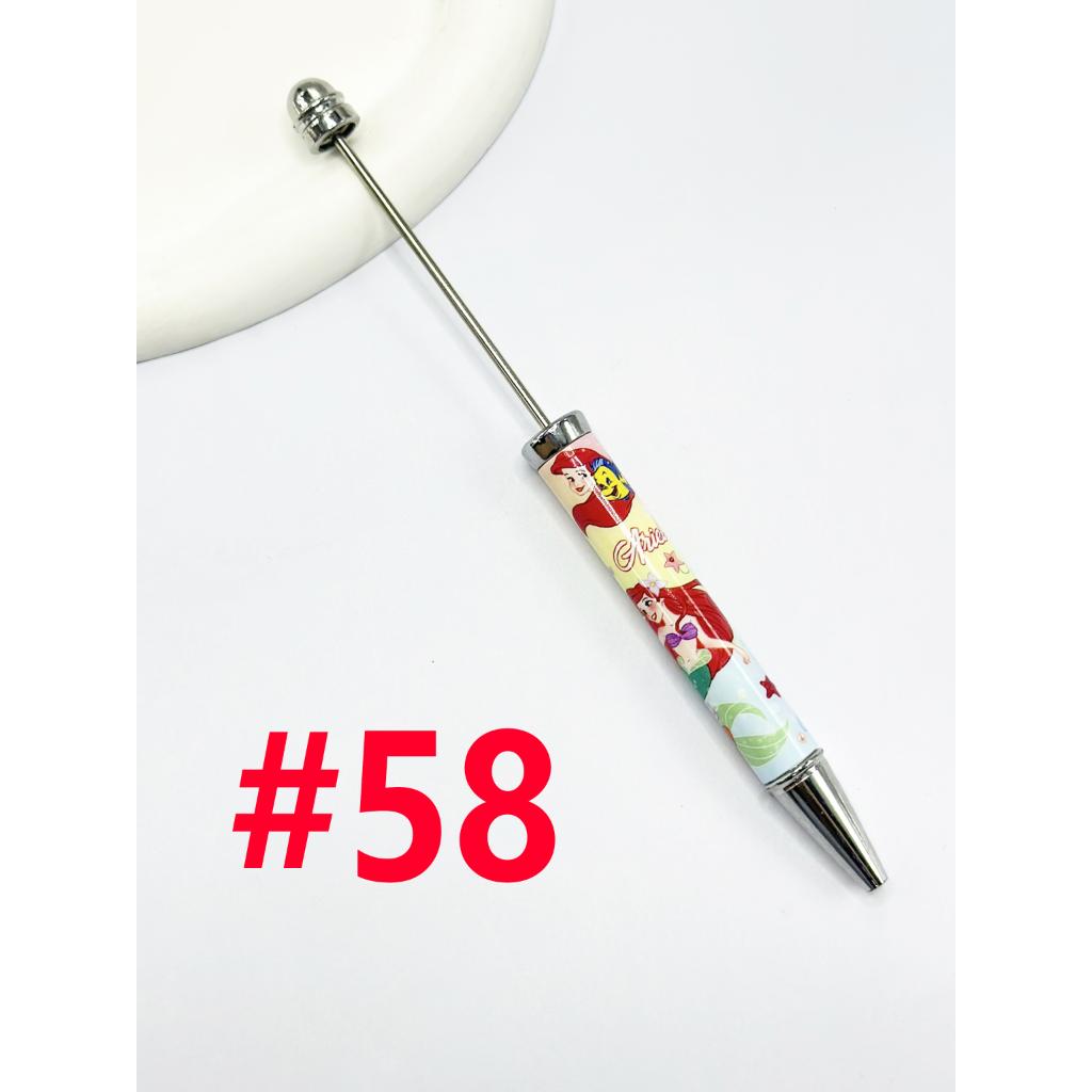 New Style DIY Plastic Beadable Pens with Cartoon Prints