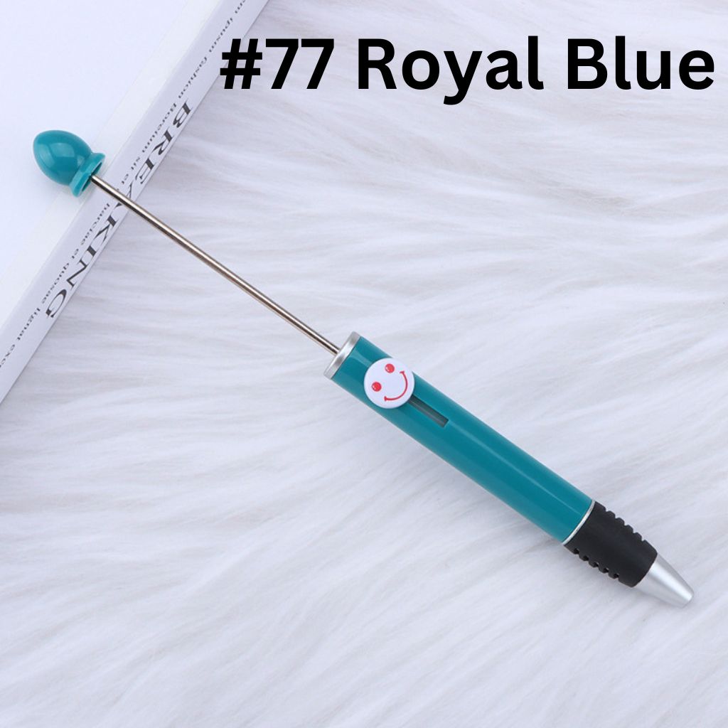 Fashionable DIY Plastic  Beadable Pen with Smile Emoji in Solid Colors