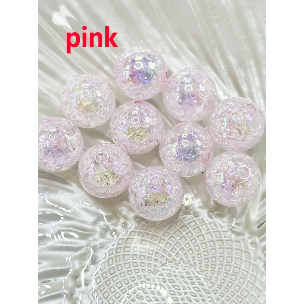 Acrylic Crackle Beads in Various Colors with UV Finish 16 mm