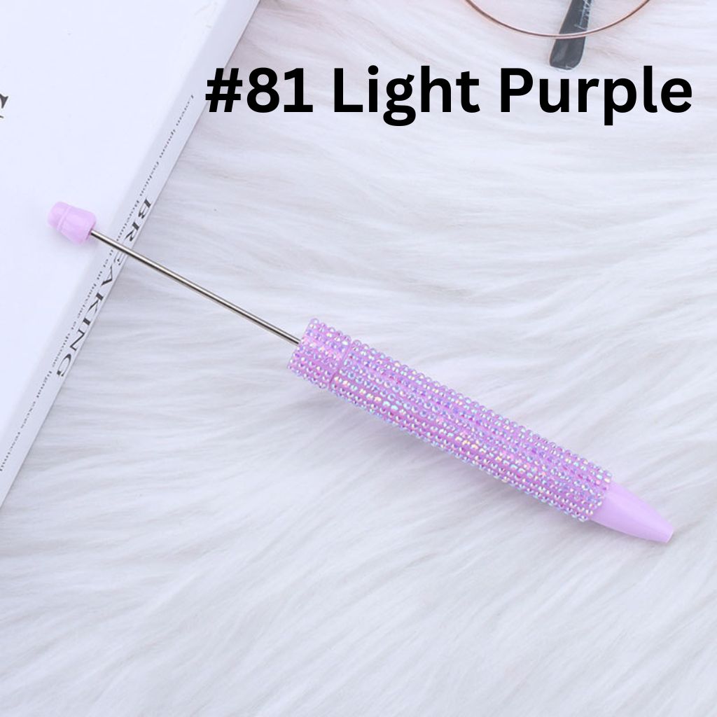 DIY Long Style Beadable Pen with Colorful Rhinestones in Solid Color, 168MM