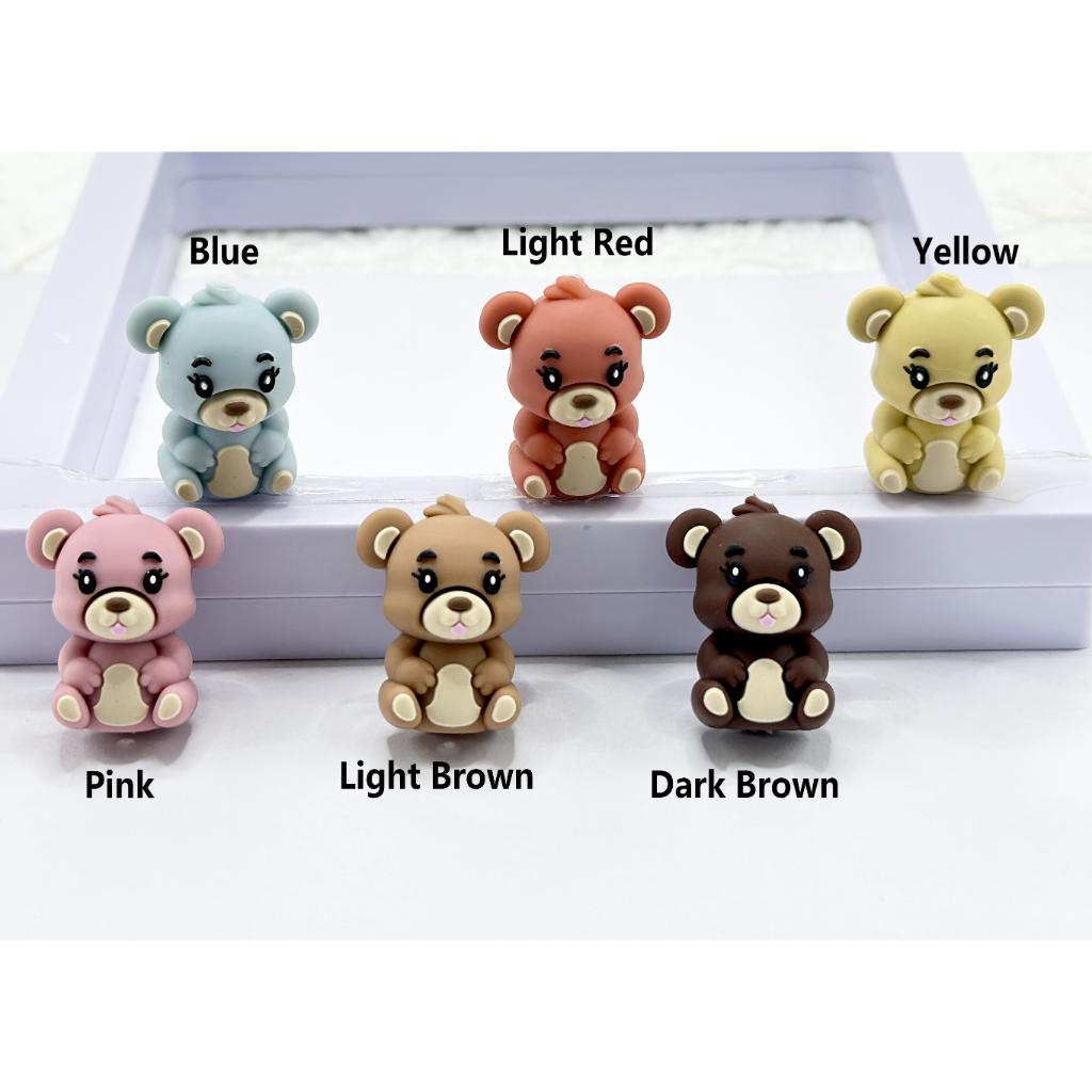 3D Cute Adorable Bears Silicone Focal Beads