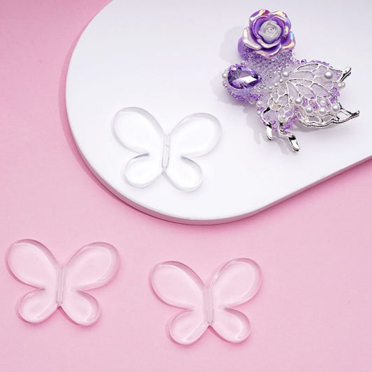 Clear Cute Butterfly Acrylic Beads, Around 45*34MM