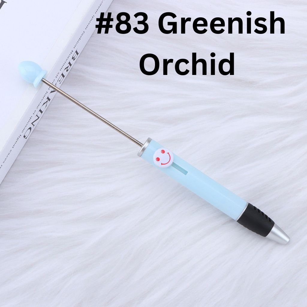 Fashionable DIY Plastic  Beadable Pen with Smile Emoji in Solid Colors