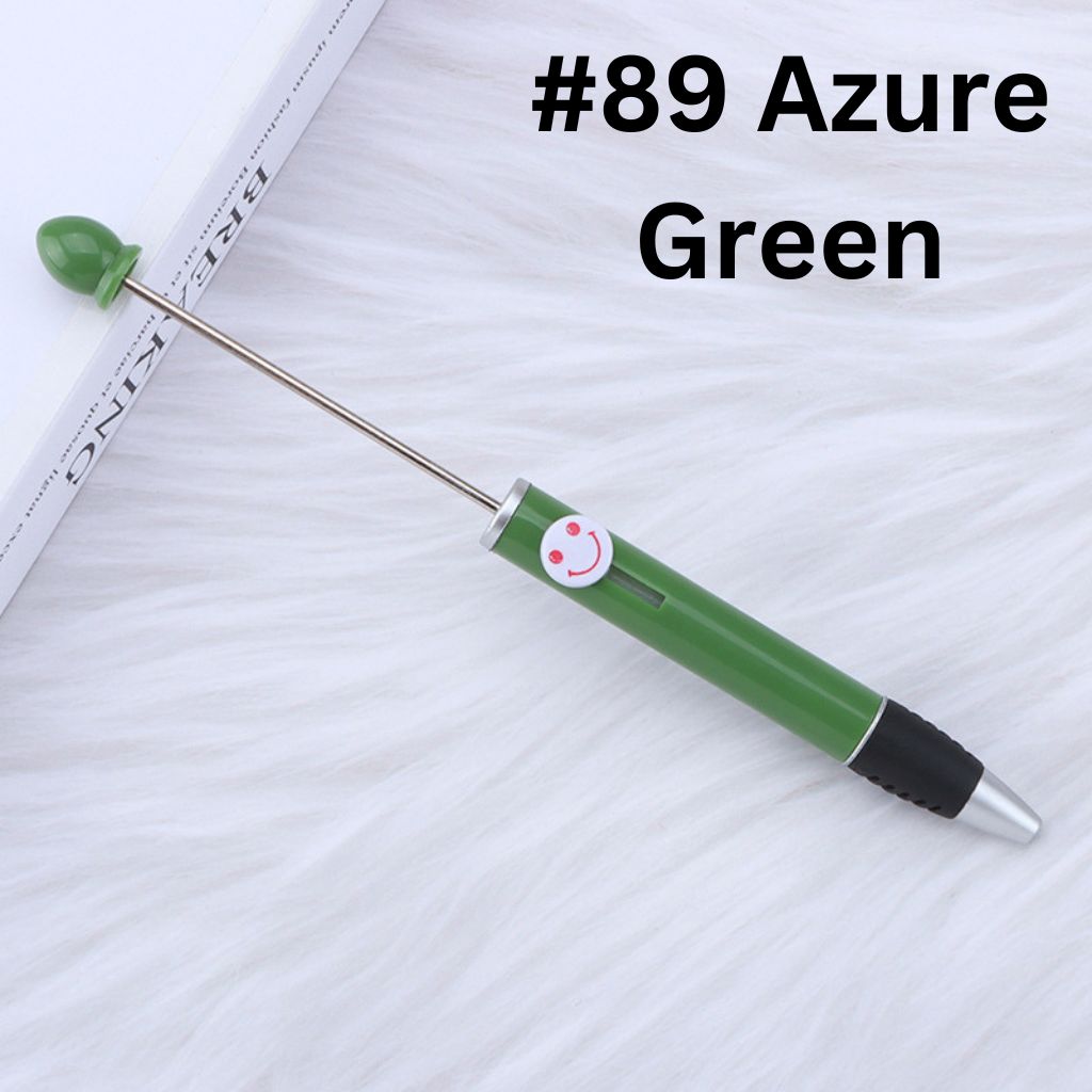 Fashionable DIY Plastic  Beadable Pen with Smile Emoji in Solid Colors