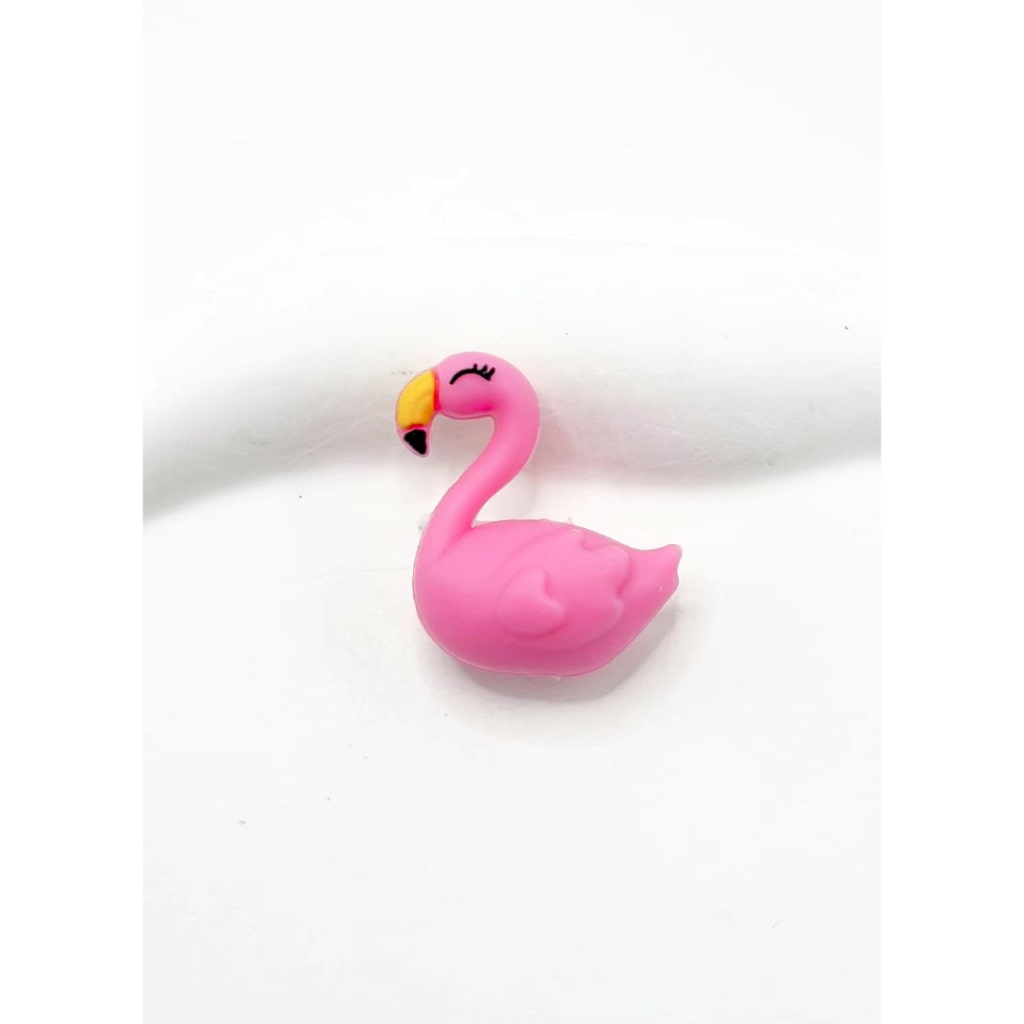 3D Cute Pink Flamingo Silicone Focal Beads