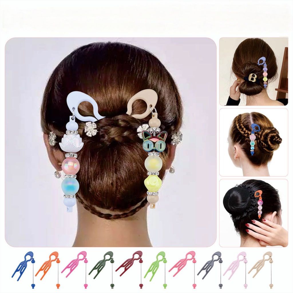 DIY Beadable Bar with U Shape Updo Comb Hair Accessories Hair Clip Hairpin Hair Artifact in Solid Color