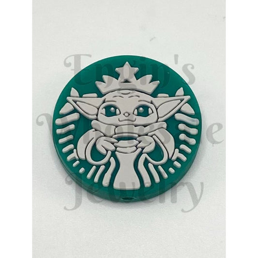 Star buc Yodda Drink Coffee Silicone Focal Beads