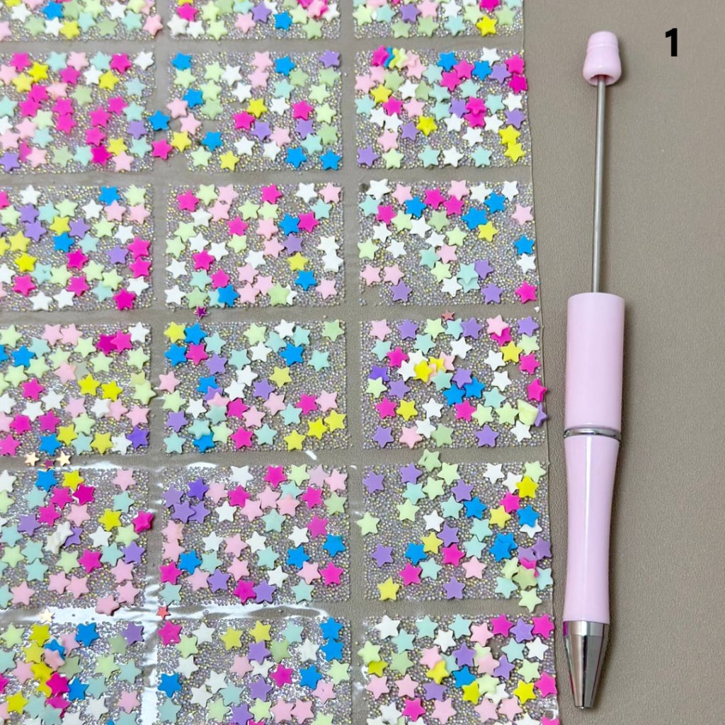 DIY Bling Bling Wraps Tapes with Colorful Cute Candy Bar Stick Butterflies for Pen, 78 Small Pieces in 1 Sheet, Please Read the Description