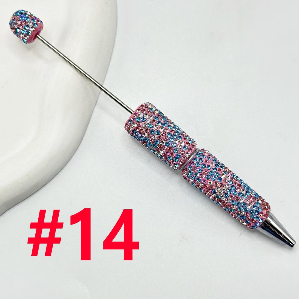 Beadable Pens with Clay Rhinestones Covered the Entire Pen