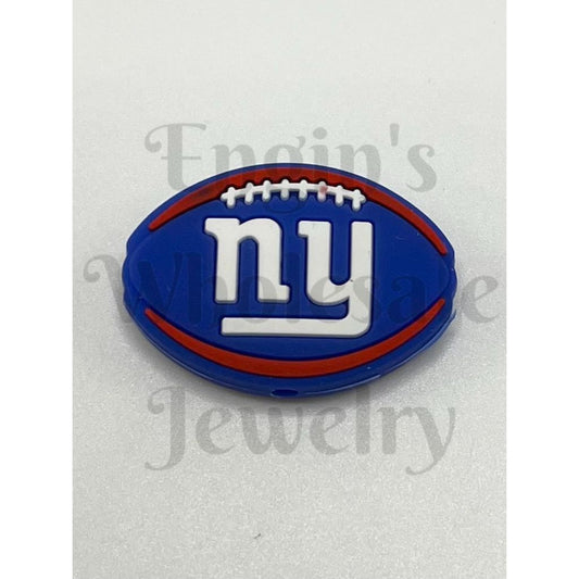 NY Football Silicone Focal Beads