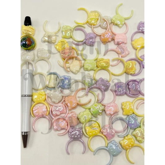 Hair Band Head Band Acrylic Beads with HK Cat, Random Mix, AY