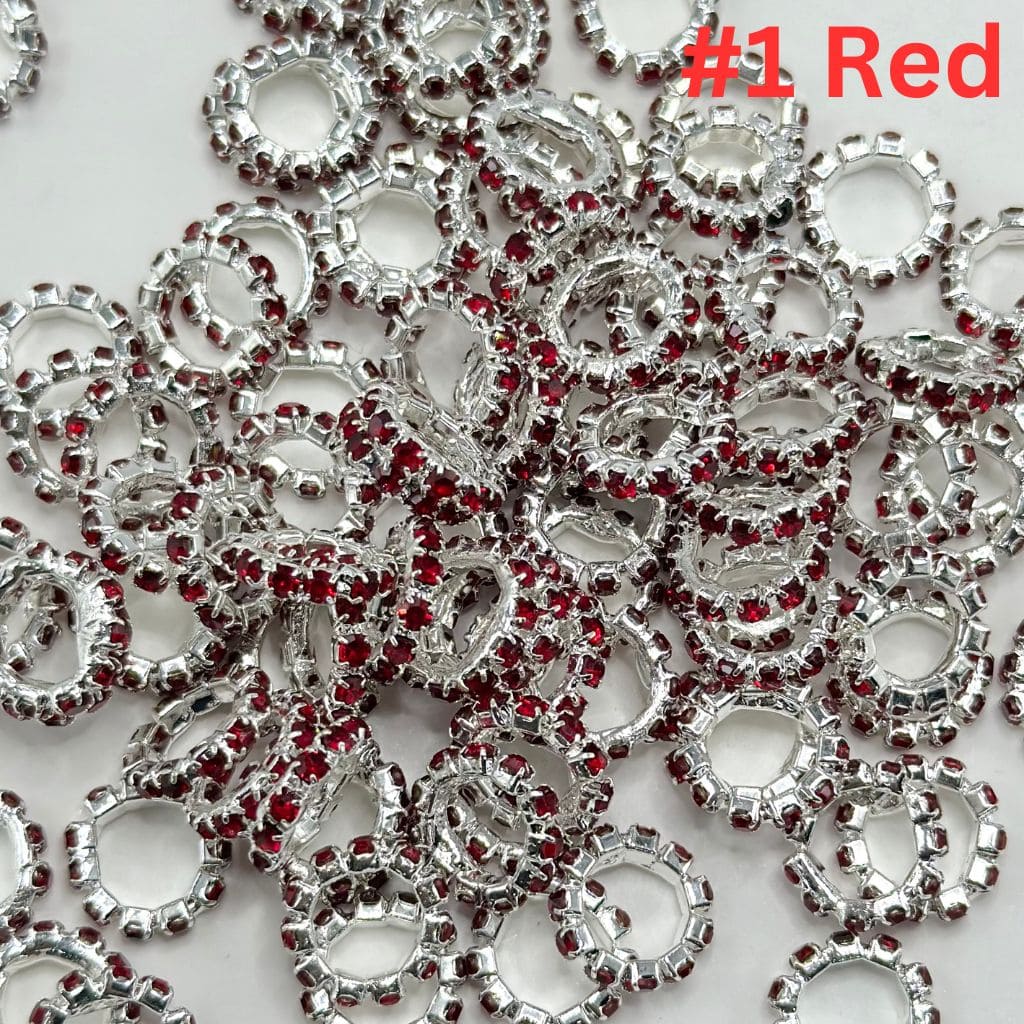 New Style Silver Spacer with Solid Color Rhinestones, 10MM