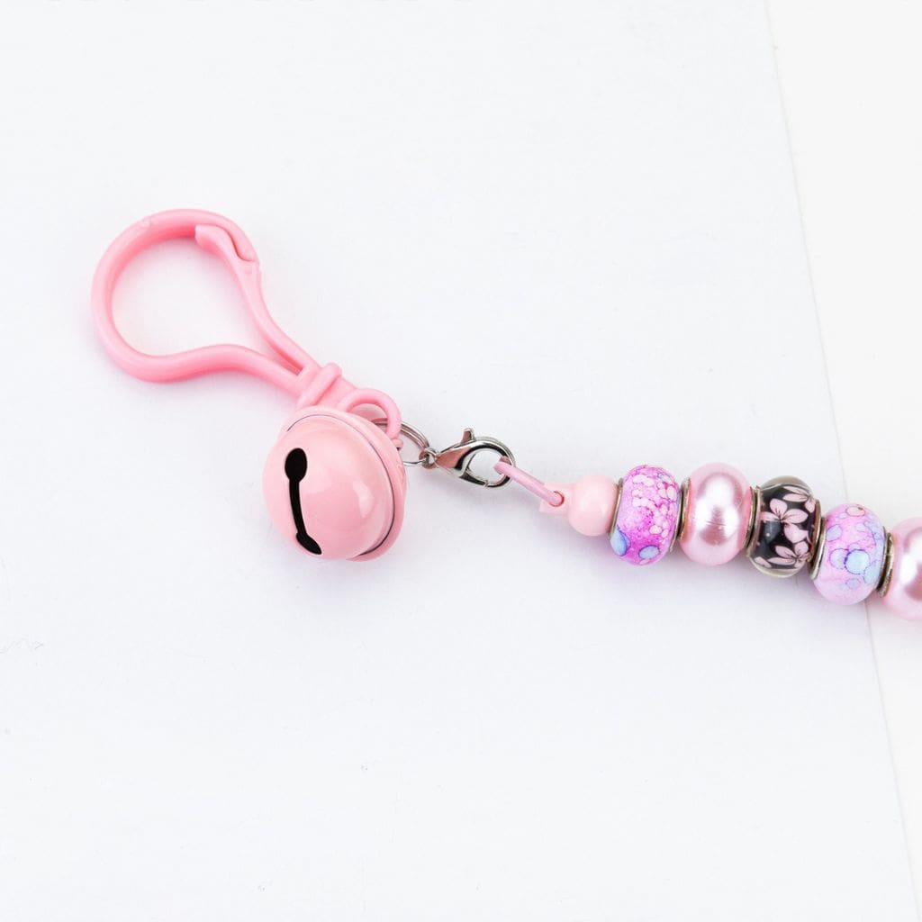 DIY Beadable Keychain with Bar Karabiner Carabiner Hook Bell in Solid Color, 153MM