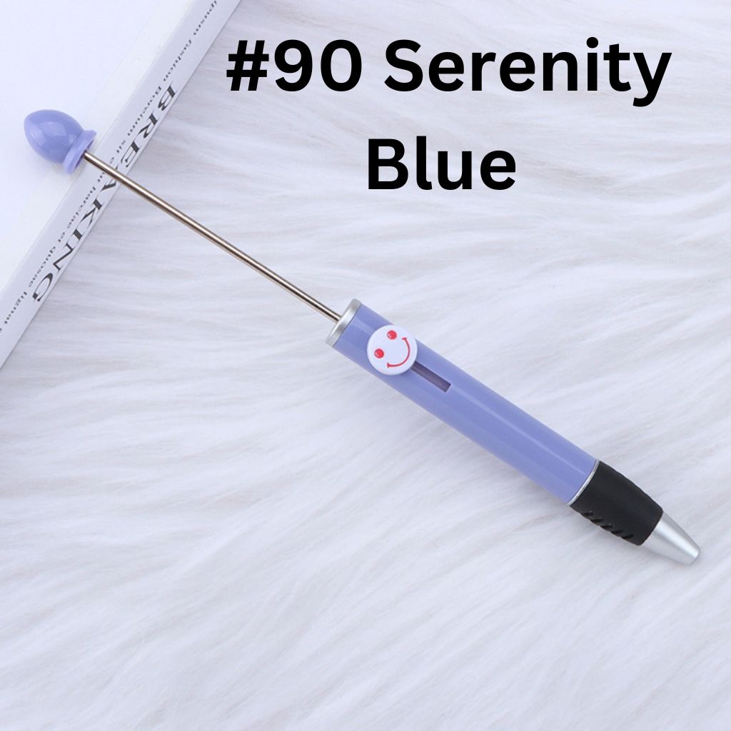 Fashionable DIY Plastic  Beadable Pen with Smile Emoji in Solid Colors