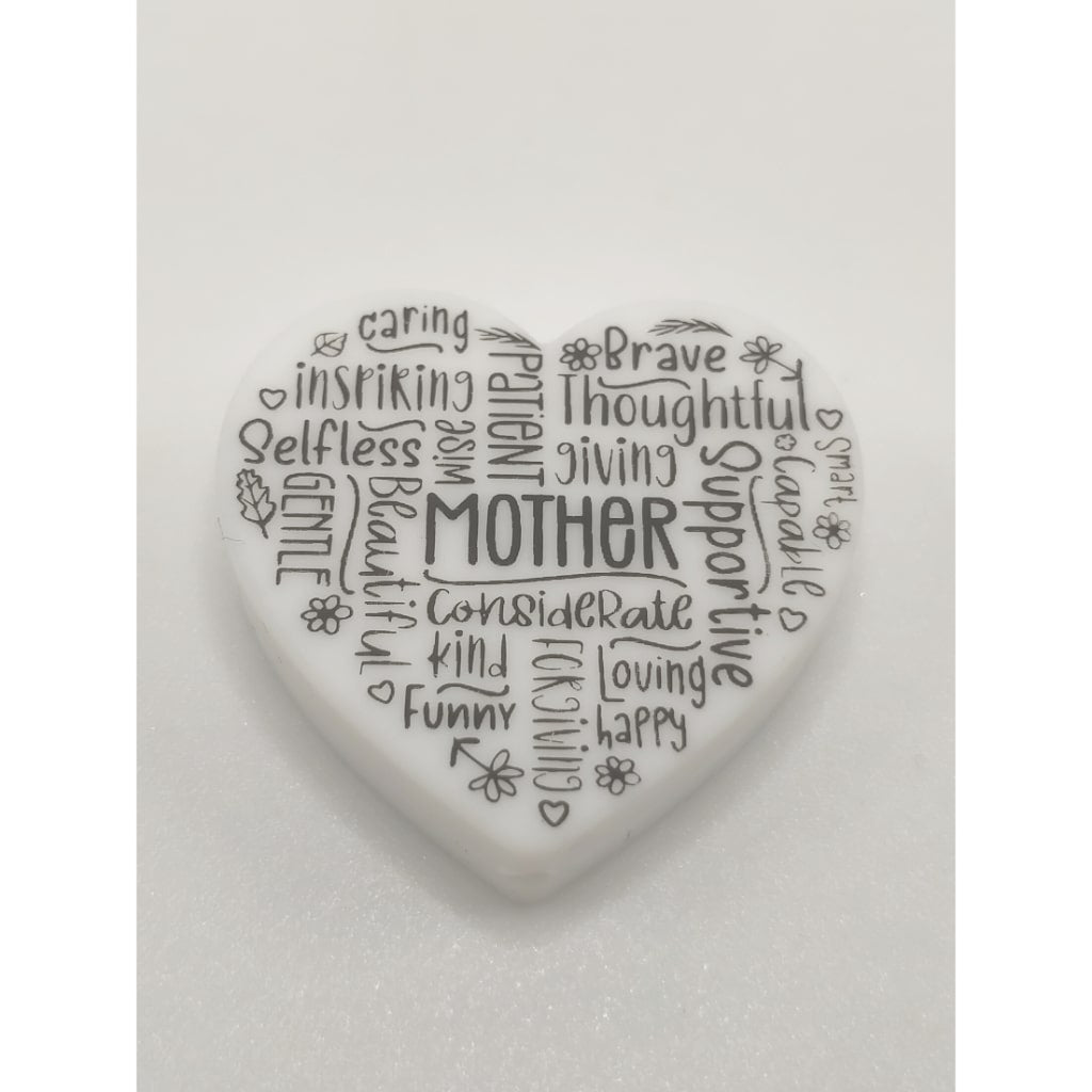 Mother on Heart Silicone Focal Beads