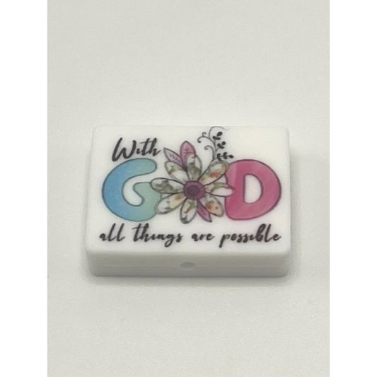 With GOD All Things are Possible Silicone Focal Beads