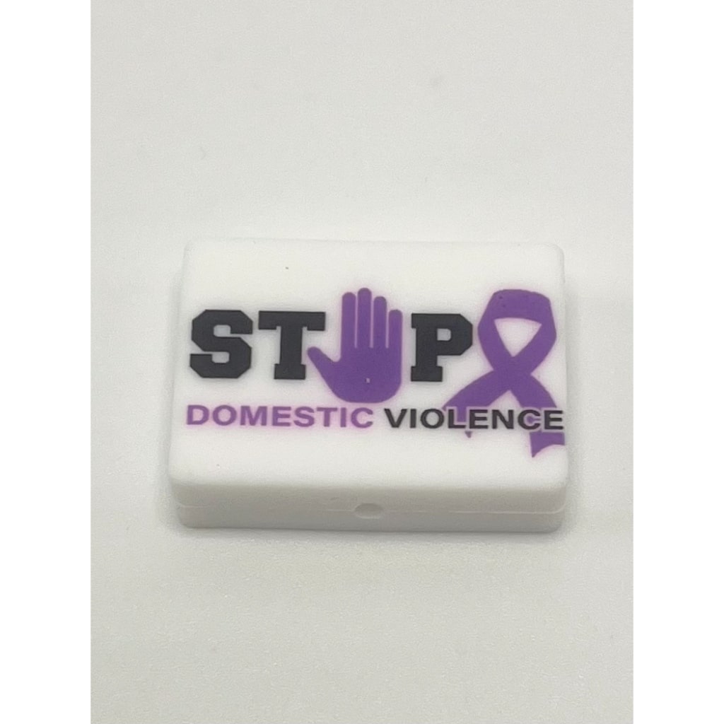 Stop Domestic Violence Silicone Focal Beads