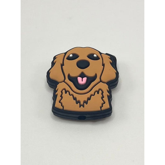 Dog Silicone Focal Beads Golden Retriever