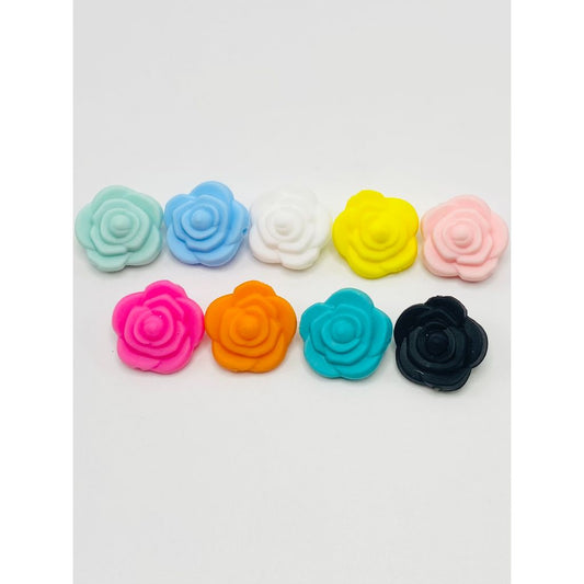 Rose Flowers Silicone Focal Beads