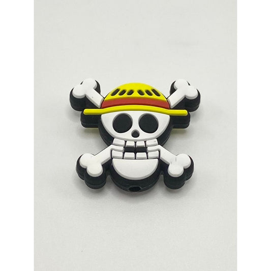 Yellow Hat Skull Silicone Focal Beads