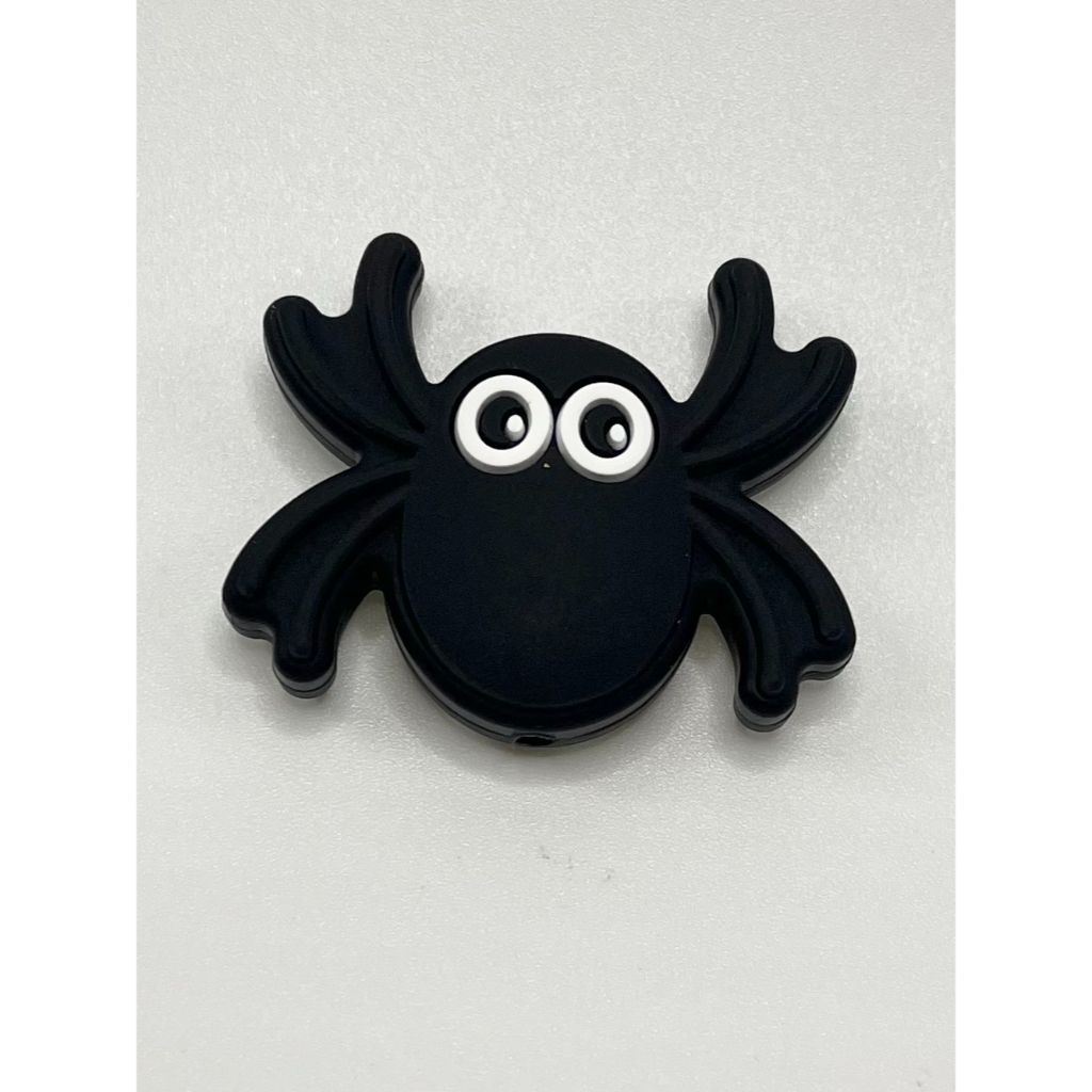 Black Spider Crawly Silicone Focal Beads