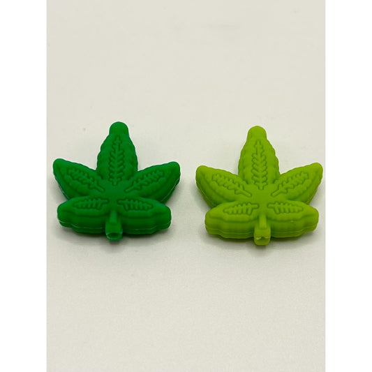 Happy Leaf Hemp Weed Silicone Focal Beads