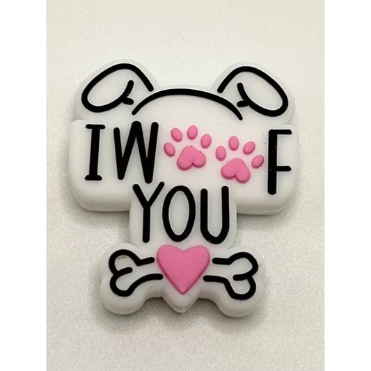 I Woof You Dog Paw Silicone Focal Beads