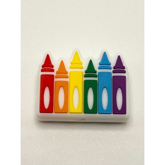 Colorful Crayon Castle Silicone Focal Beads